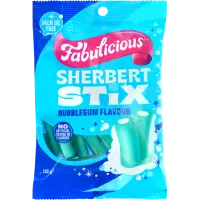 RJ's Fabulicious Sherbet Stix Bubblegum 180g