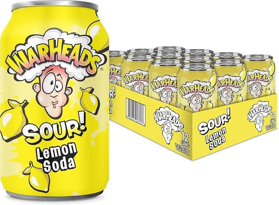 Warheads Sour Lemon Soda Can 355ml