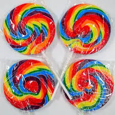 Candy Showcase Swirly Pop Rainbow Large - Each