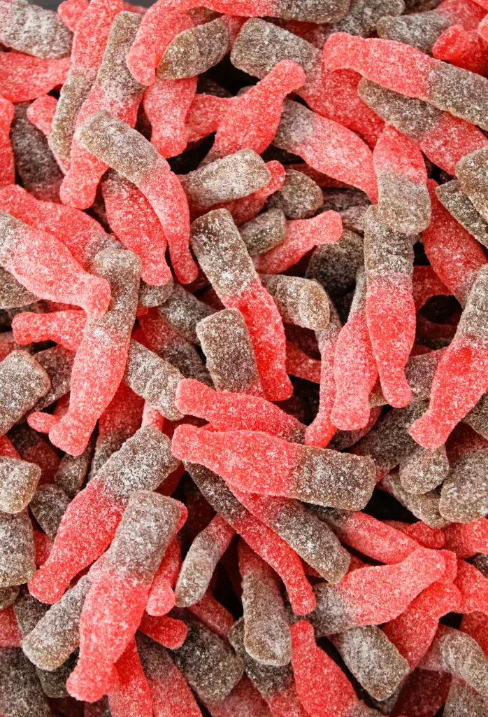 Dragon Sour Raspberry Cola Bottles - Per 100g
