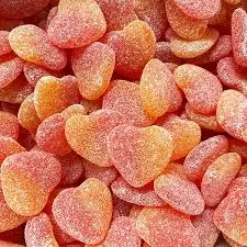 Kiwi Delights Gummy Sour Peach Hearts - Per 100g