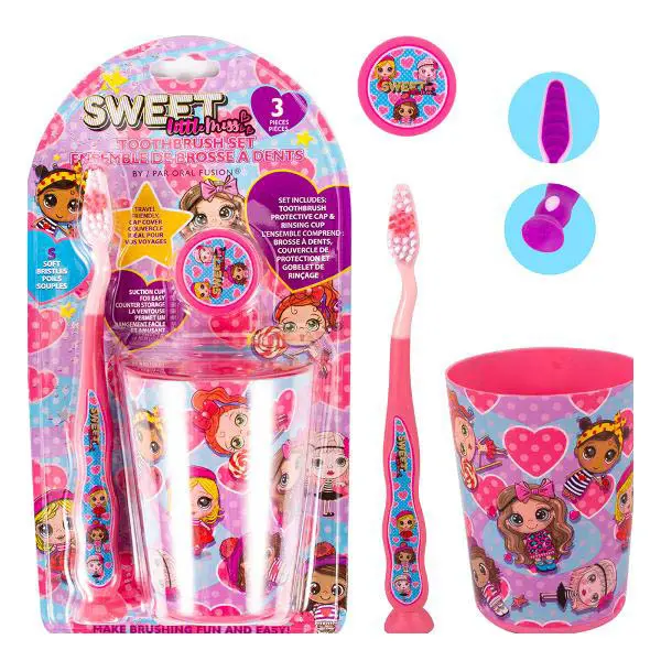 Oral Fusion Pink Toothbrush Set