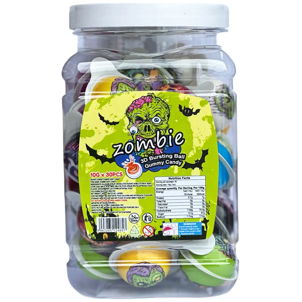 3D Bursting Gummy Ball Zombie 10g