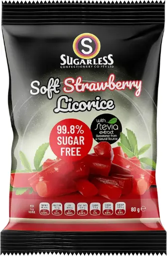 [SFSSL] Sugar Free Soft Strawberry Licorice 80g Bag