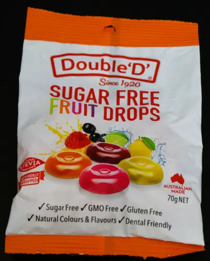 [DDSFD] Double D Sugarfree Fruit Drops 70g Bag
