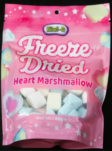 [KDFDM50G] Kiwi-D Freeze Dried Marshmallow Hearts 40g Bag