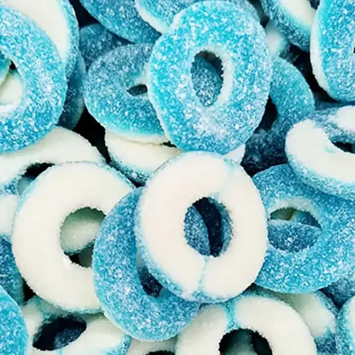 [KDGSBR] Kiwi Delights Gummy Sour Blueberry Rings - Per 100g
